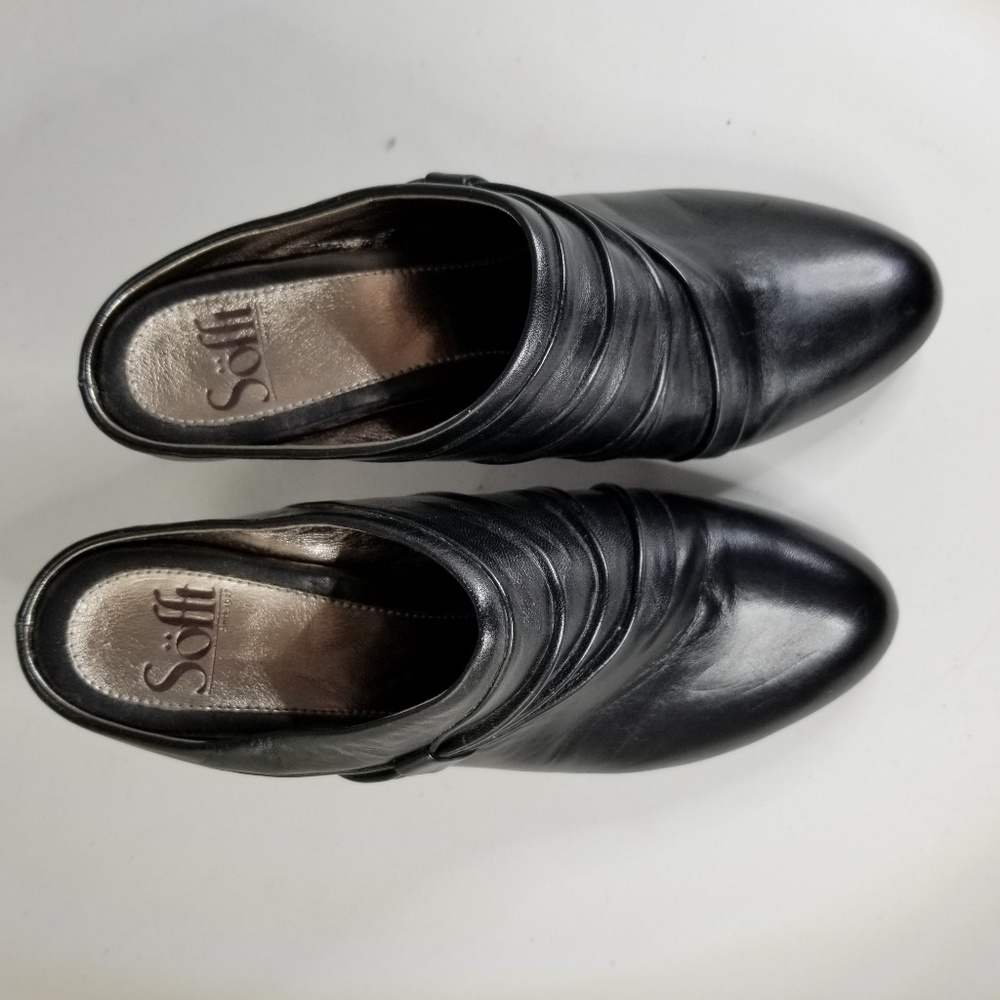 Sofft Black, Leather, Mule with 3" Heel, Like New